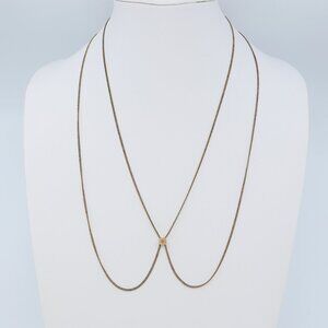 Antique Edwardian 10K Diamond North Star Slider GF Chain Necklace 1900-1915